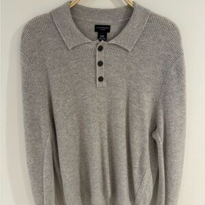 Club Monaco Light Gray Men's Cashmere Waffle Sweater